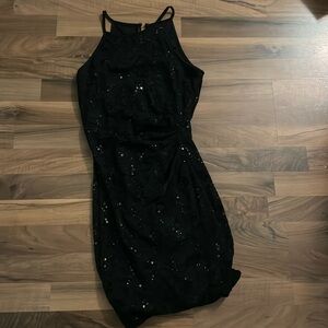 Black tight mini sequin dress